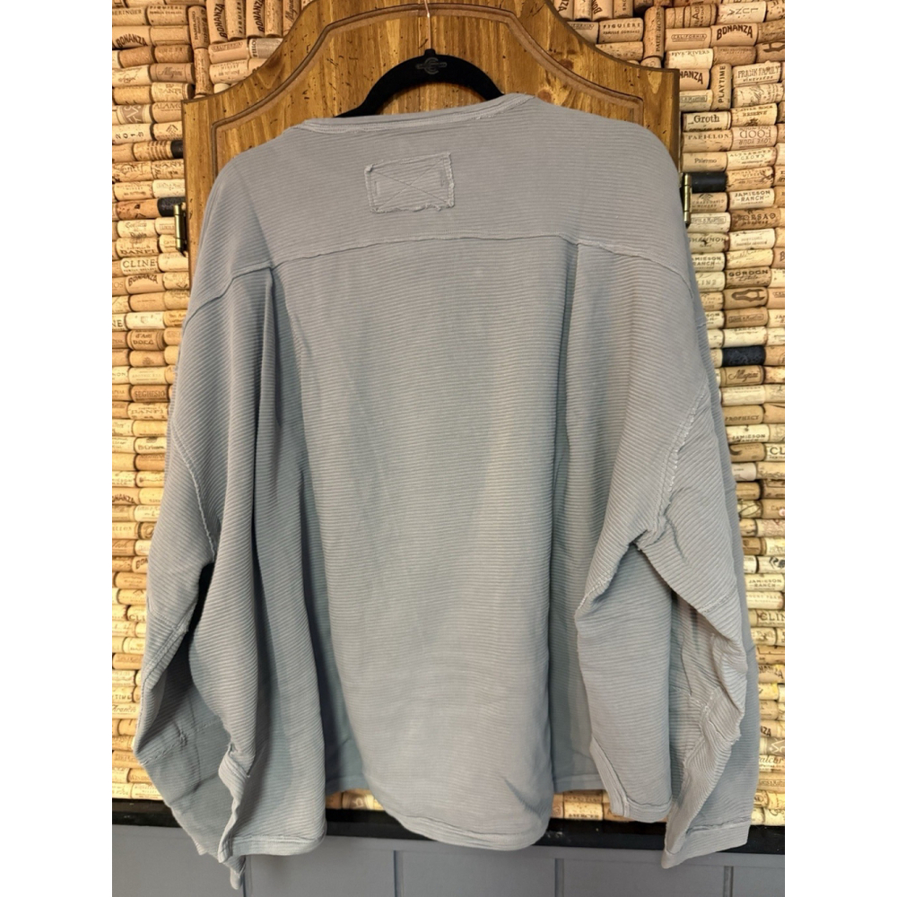 NWT Free People Total Eclipse Tee In Cold Winter Grey Oversized Siz XL - Picture 5 of 5